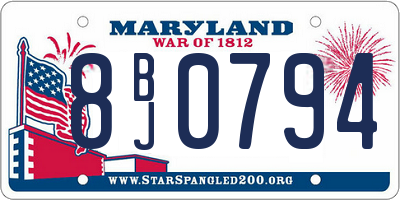 MD license plate 8BJ0794