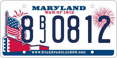 MD license plate 8BJ0812