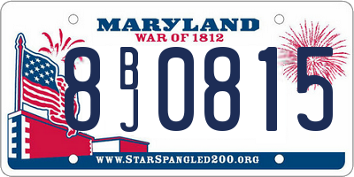MD license plate 8BJ0815