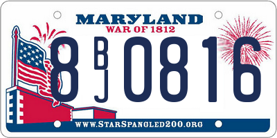 MD license plate 8BJ0816