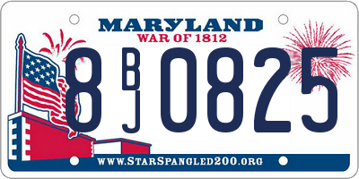 MD license plate 8BJ0825