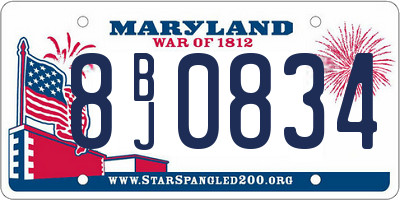 MD license plate 8BJ0834
