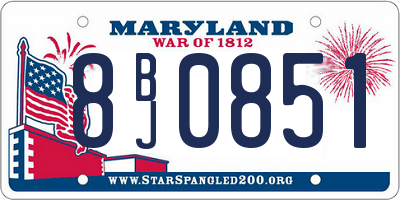 MD license plate 8BJ0851