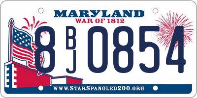 MD license plate 8BJ0854