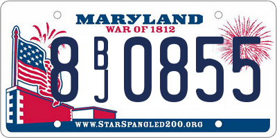 MD license plate 8BJ0855