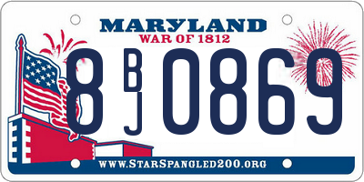 MD license plate 8BJ0869