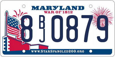 MD license plate 8BJ0879