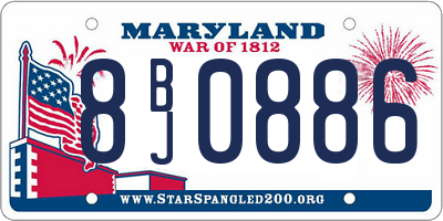 MD license plate 8BJ0886