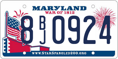 MD license plate 8BJ0924