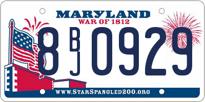 MD license plate 8BJ0929