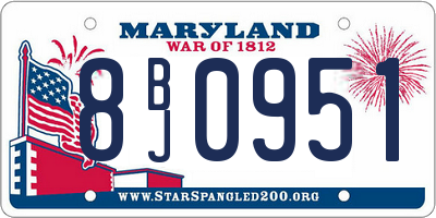 MD license plate 8BJ0951