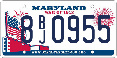 MD license plate 8BJ0955