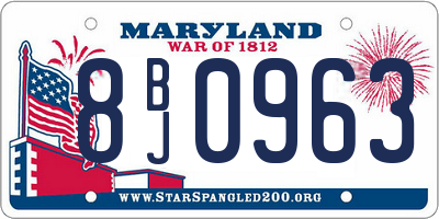MD license plate 8BJ0963