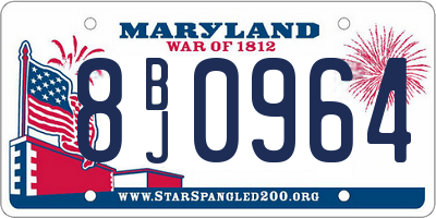 MD license plate 8BJ0964