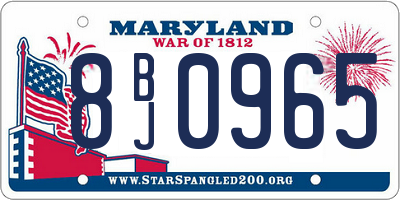 MD license plate 8BJ0965