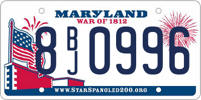 MD license plate 8BJ0996