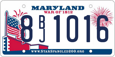 MD license plate 8BJ1016