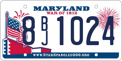 MD license plate 8BJ1024