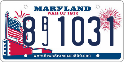MD license plate 8BJ1031