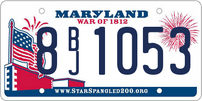 MD license plate 8BJ1053