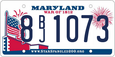MD license plate 8BJ1073