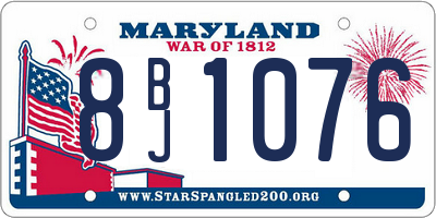 MD license plate 8BJ1076