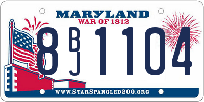 MD license plate 8BJ1104