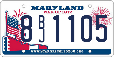MD license plate 8BJ1105