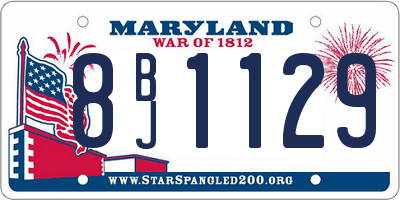 MD license plate 8BJ1129