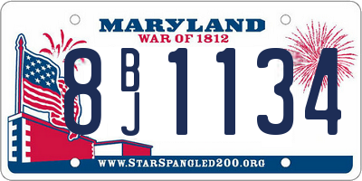 MD license plate 8BJ1134