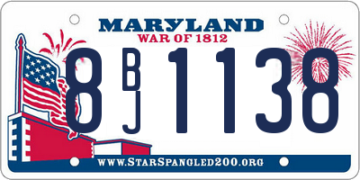 MD license plate 8BJ1138