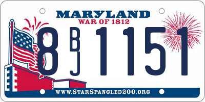 MD license plate 8BJ1151