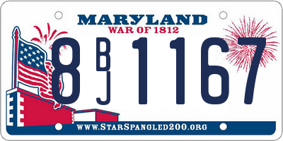MD license plate 8BJ1167