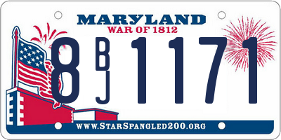 MD license plate 8BJ1171