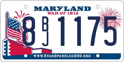 MD license plate 8BJ1175