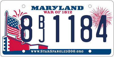 MD license plate 8BJ1184