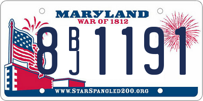 MD license plate 8BJ1191