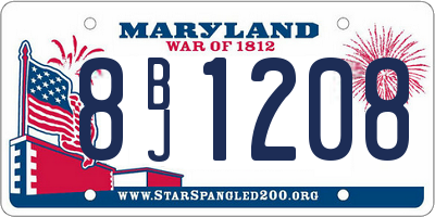 MD license plate 8BJ1208