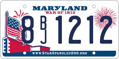 MD license plate 8BJ1212
