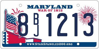 MD license plate 8BJ1213