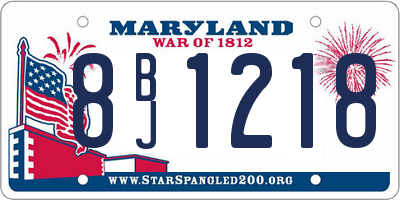 MD license plate 8BJ1218