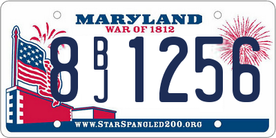 MD license plate 8BJ1256