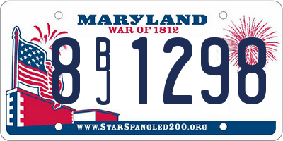 MD license plate 8BJ1298