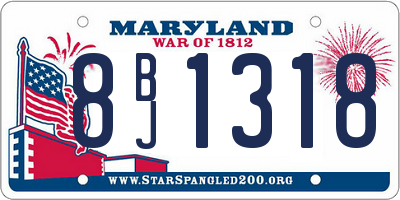 MD license plate 8BJ1318