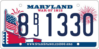 MD license plate 8BJ1330