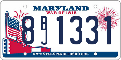 MD license plate 8BJ1331