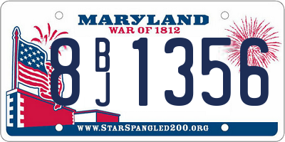 MD license plate 8BJ1356