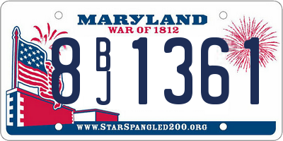 MD license plate 8BJ1361
