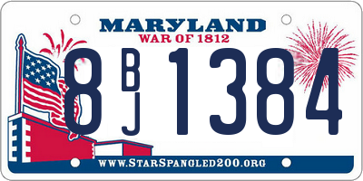 MD license plate 8BJ1384