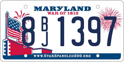 MD license plate 8BJ1397